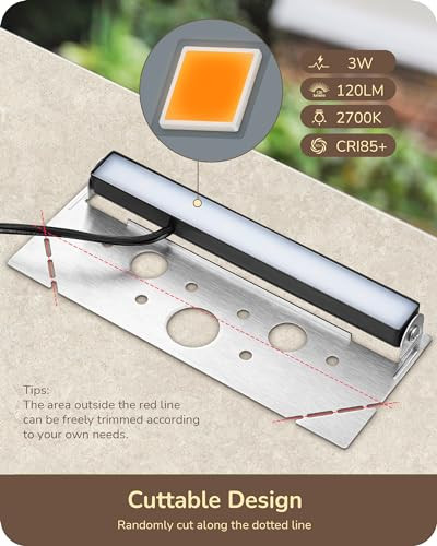 Edishine 7 In 270° Rotating Retaining Wall Lights 12V Ac/Dc 3W 2700K 120Lm Electric Outdoor Step Lights Low Voltage Paver Lights Ip65 Waterproof Led Hardscape Lighting For Step Decks 8Pcs