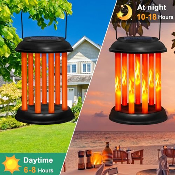 Edof Solar Lights Outdoor Waterproofflickering Flames Solar Lanternhanging Lanterns With Realistic Flickering Candlelanterns Decorative Outdoor For Outside Yard Garden Patio Porch Decor