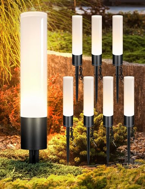 Ellasay Low Voltage Landscape Lights: 12-Pack 6W 3000K Led Waterproof Ip65 For Outdoor Garden Pathway/Walkway/Driveway - 12-24V Wired Easy To Install