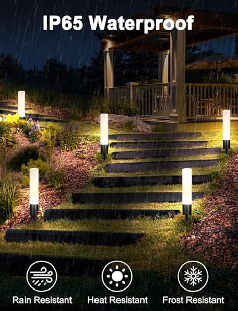 Ellasay Low Voltage Landscape Lights: 12-Pack 6W 3000K Led Waterproof Ip65 For Outdoor Garden Pathway/Walkway/Driveway - 12-24V Wired Easy To Install