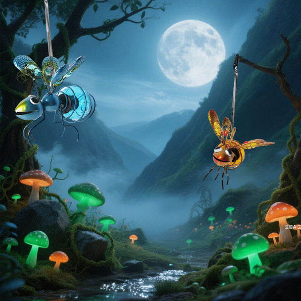 Emingsky 2 Pcs Waterproof Solar Hanging Bee Lights Metal Bumblebee Figurine Led Outdoor Garden Balcony Porch Spring Holiday Party Decoration