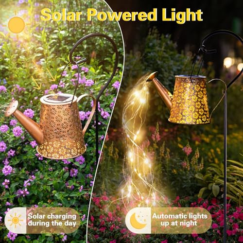 Enriprt Solar Watering Can Lightsmetal Outdoor Garden Decor For Outsideip65 Solar Lantern Outdoor Waterproofsolar Garden Light Yard Decorations Outdoor For Garden Yard Pathway S For Mom Birthday