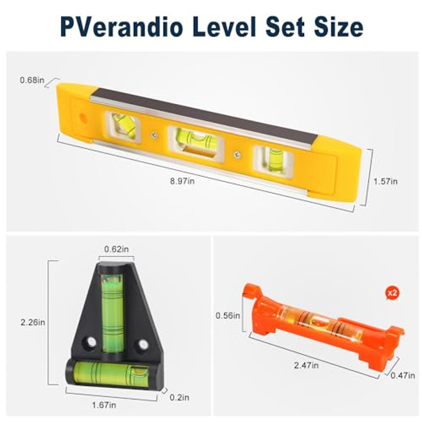 Eongee 4Pcs Hanging Bubble Line Level String Levels Tools Set Magnetic Box Level Torpedo Level Line Level Tools Mini Leveler For Building Trades Engineering Camping Furniture