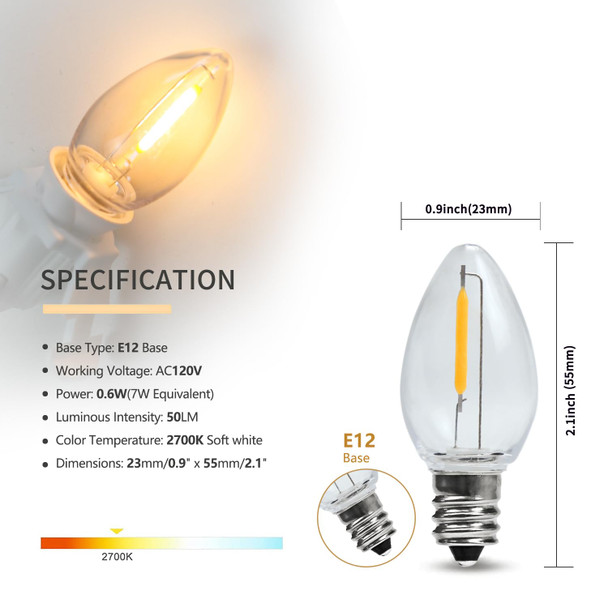 Erxiugs Accessory Cord With C7 Led Light Bulbs 6Ft Indoor Blow Mold Light Cord With Male And Female Plugs For Halloween Pumpkins Christmas Village Houses And Craft Projects Decoration 4Pack