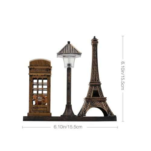 Exceart Vintage Eiffel Tower Street Lamp Night Light - Decor Figurine For Desktop Home Office Party And Outdoor Pathway Decorations