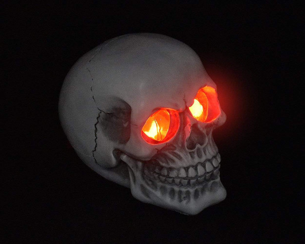 Exp Vision Led Skull Statue Light For Halloween Bar Table Decor Night Light Resin Skull Prop Horror Haunted House Party Ornament Decoration With Led Light Up Eyes Desk Lamp For Cool Holiday Or Birthday