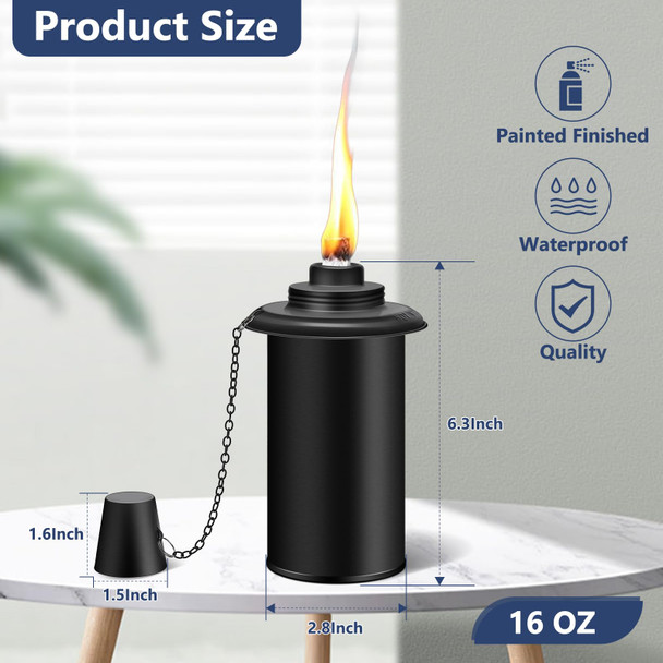 Falbawr 4-Pack Citronella Torch Replacement Canisters16Oz Torch Refillable Canisters With Wicks - Ideal For Outdoor Parties And Garden Decor