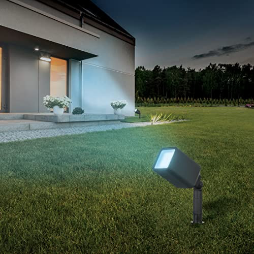 Feit Electric Smart Rgbw Landscape Light Fixture 12W 800 Lumens Tunable White (2700K-5000K) Color-Changing Dimmable Wi-Fi Enabled Works With Alexa & Google Home Matte Black Weather-Resistant