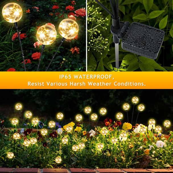 Figbush Outdoor Solar Lights For Yard 4 Packs 16Led Solar Globe Lights Outdoor Garden Decor For Outside Patio Decor For Outside Unique S For Women S For Grandma