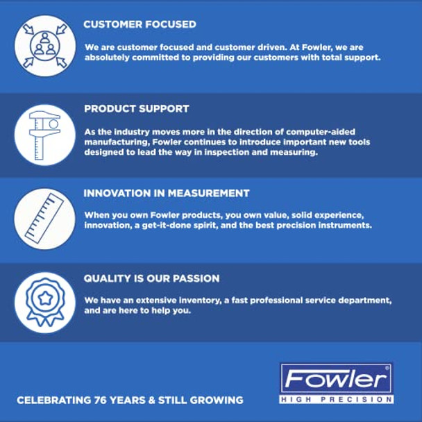 Fowler 52-577-100 Center Finder With Satin Chrome Finish 0.375" Mounting Shank