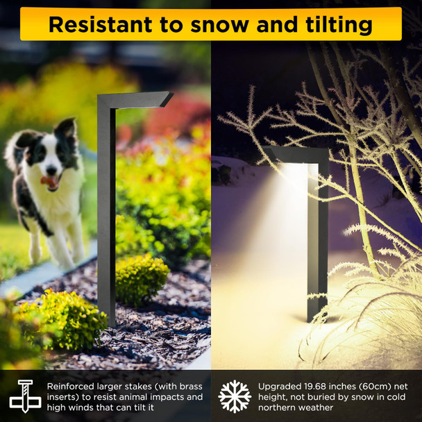 Gardencoin 3Cct Led Low Voltage Landscape Pathway Light 12V Premium 3000K/4000K/5000K Selectable Path Lights Wired Modern Walkway Lights Outdoor Higher Housing With Larger Stake (19.7In 8 Pack)