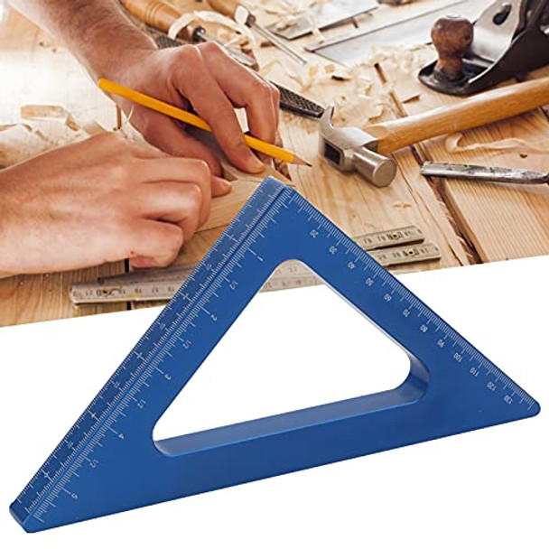 Garosa Carpenter Triangle Ruler - Right Angle Tool 45/90 Degree Aluminum Alloy Dual Imperial/Metric Scale Pocket Layout For Woodworking Table Saw Router Table - Measuring Instrument