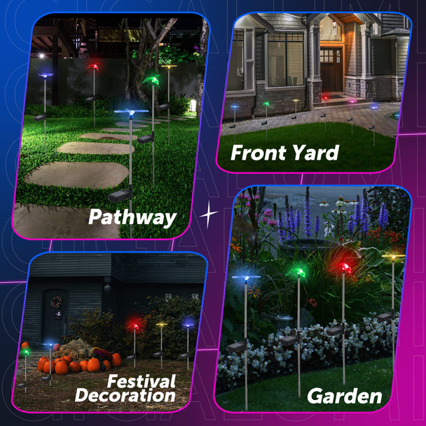 Gigalumi Solar Garden Lights 6 Pack Solar Butterfly Lights Decoration Outdoor Garden Decoration Color Changing Led Outdoor Decorative For Pathway Lawn Patio Driveway