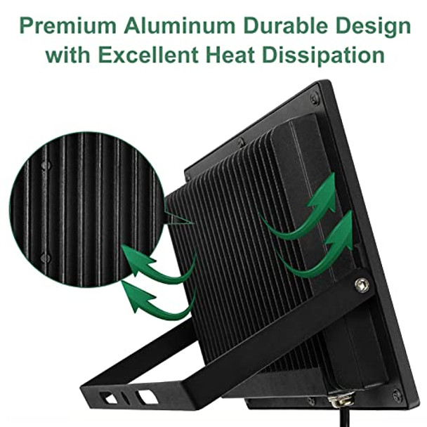 Glorious-Lite Led Flood Lights Outdoor 100W 10000Lm Outside Led Work Light With Plug 6000K Daylight White Ip66 Waterproof Portable Spot Security Lights For Garage Yard Garden Playground(2 Pack)