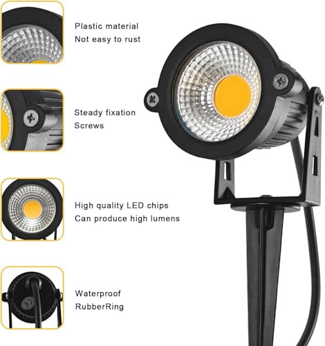 Glw Low Voltage Landscape Lights 10W 12V Landscape Lighting With Connectors Warm White Waterproof Outdoor Spotlights For Trees Pathway Lawn Yard （3 Pack）