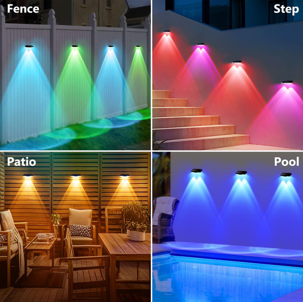 Gorrzai Solar Fence Lights Outdoor Waterproof Led 3000K/4000K/6000K 3 Modes 50 Lumens Fence Lights Solar Powered For Wall/Patio/Outside/Post/Yard/Garden/Stair Auto On/Off Deck Lighting (8 Pack)