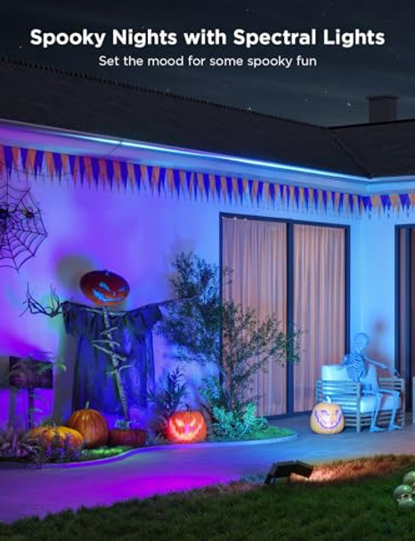 Govee Triad Outdoor Flood Lights 48W 4500Lm Rgbic 3 Head Security Lights 2700-6500K Ip66 Waterproof Smart Wifi Outdoor Lights With App Control For Garage Yard Porch Work With Alexa