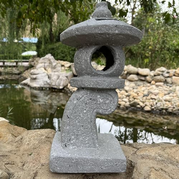 Grasolar 14’’ High Asian Solar-Powered Zen Pagoda Garden Statue Led Light Solar Lamp For Outdoor Japanese Decoration Aesthetic Garden Figurines