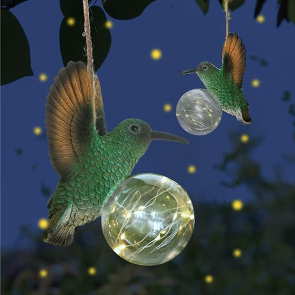 Groqrsn Solar Hummingbird Decorative Light - Ideal For Garden & Outdoor Decor Bird Solar Lights