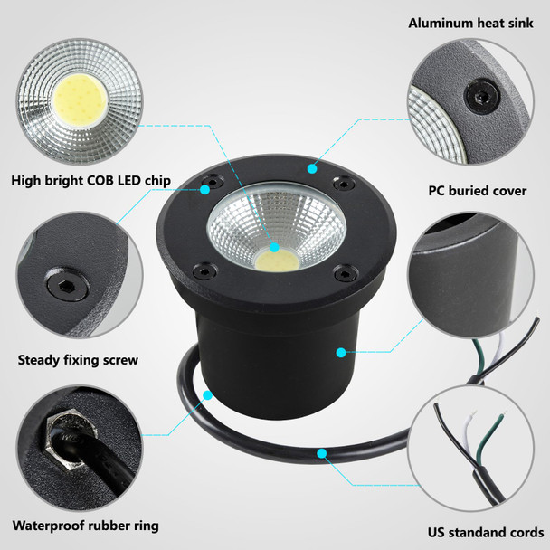 Gxsthy Outdoor In Ground Lights 110V 120Vip65 Waterproof Well Light7W 700Lmcct Selectable Led Landscape Lighting Wired For Garden Yardpathwaydrivewaydeckpack Of 8