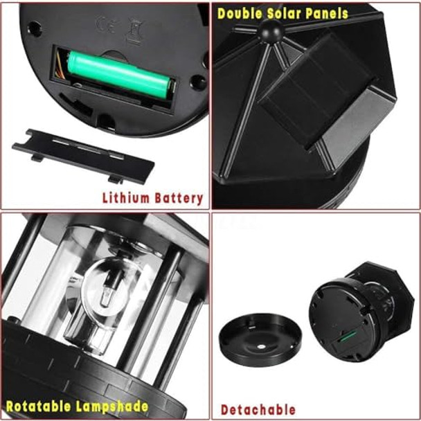 Hakuna Led Solar Powered Lighthouse360 Degree Rotating Lamp Waterproof Statue Rotating Lights For Garden Yard Outdoor Décor