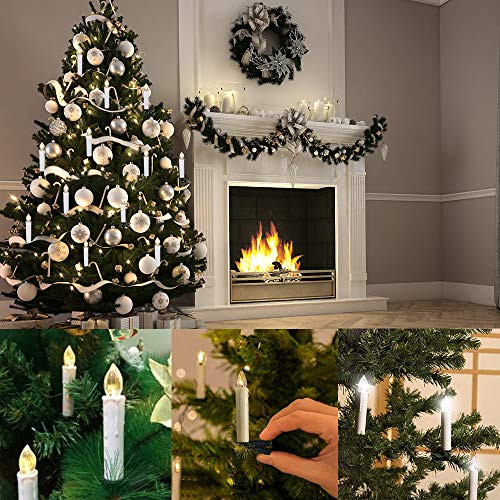 Hannahong Led Flameless Taper Candles Light For Christmas Tree Decor10Pcs Per Packdimmable Flickeringbattery Operatedwindow Clips Stick Candelabrawreath