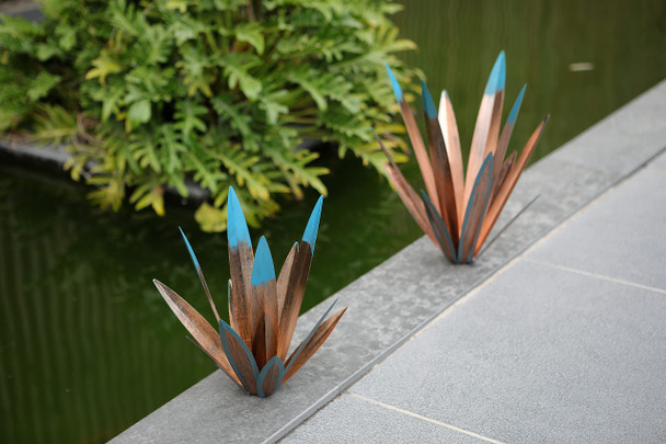 Homight Large Tequila Rustic Sculpture Rustic Metal Agave Plants For Outdoor Patio Yard Home Decor Hand Painted Metal Agave Garden Yard Statue Outdoor Lawn Ornaments (2 Big 1 Small)