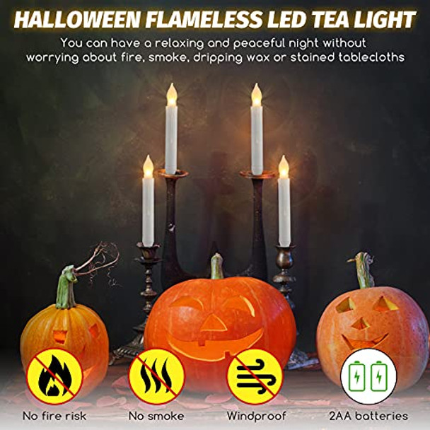 Honoson Honoson 36 Pcs Flameless Led Taper Candles 6.5 Inch Battery Operated Led Candle Candlesticks Flickering Tapered For Christmas Wedding Church Birthday Party Decoration