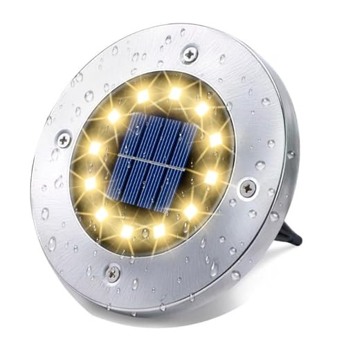 Houseofled Illuminating Dreams Houseofled Solar Ground Lights 12 Packs Waterproof 12 Led Solar Garden Lights In-Ground Outdoor Landscape Lighting For Patiolawnyardpathwaypatiowalkway(Warm Light)