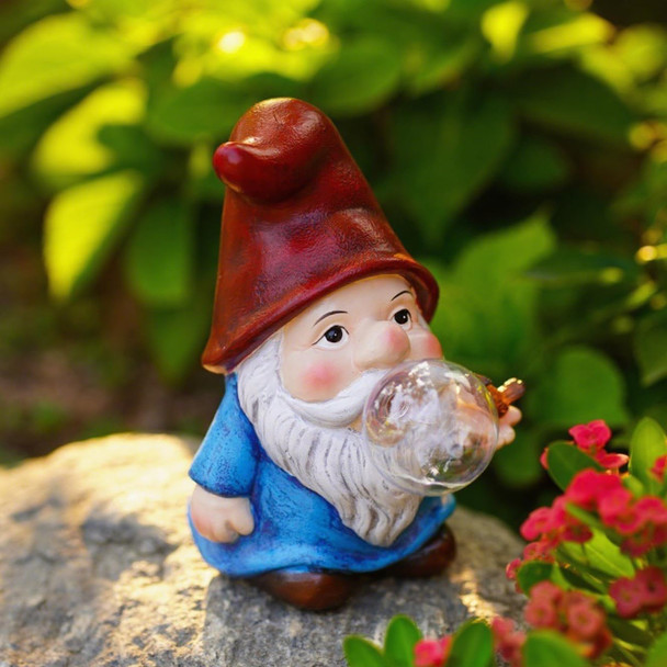Hundrare Garden Gnome Statue Solar Light Outdoor Decorations Gnome Figurine Light For Outdoor Patio Balcony Yard Porch Lawn For Women Mom Grandma Family Friend 6.10" D X 4.33" W X 7.09" H