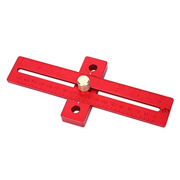 Hyuduo Anodized Surface Clear Scale 170Mm Woodworking Square Aluminum Alloy Crossed Ruler Woodworking T Type Scriber Measuring Tools Carpenters Mesurement Tool