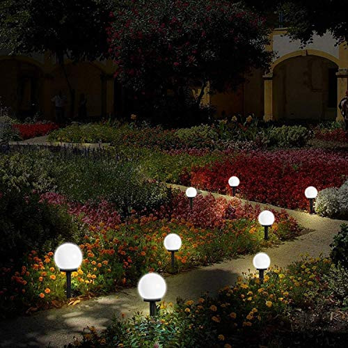 Incx Solar Lights Outdoor 8 Pack Led Solar Globe Powered Garden Light Waterproof For Yard Patio Walkway Landscape In-Ground Spike Pathway Cold White