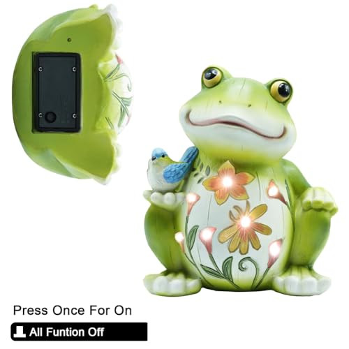 Indomon Solar Outdoor Frog Statue Lighting Waterproof Frog Statue Lightoutdoor Lighting Decorations For Patioyardlawn Porch Ornament