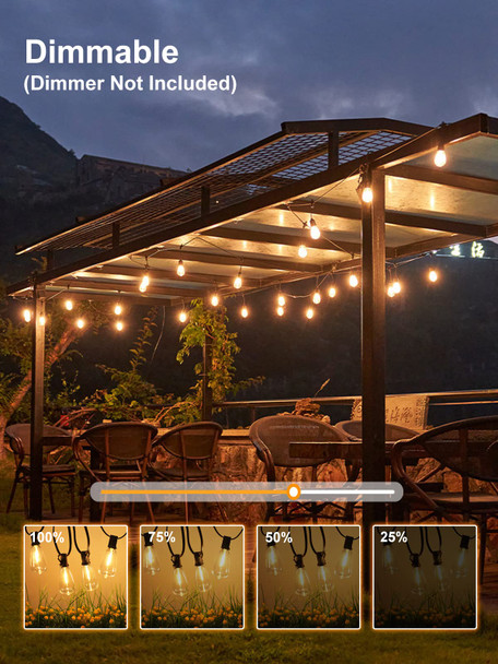 Jedavai D Led Outdoor String Lights 210Ft Shatterproof Waterproof St38 Vintage Edison Bulbs Patio Lights Energy Saving Hanging Outdoor For Christmas Porch Deck Garden Backyard Wedding Party