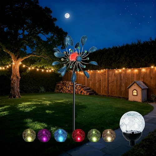 Jesokiibo Jesokiibo 2Pcs Solar Globe Lights Cracked Glass Ballgarden Decor Outdoor Waterproofglobe Lighting For Tequila Sculpture Metal Agave Plant Home Decor Balcony Backyard