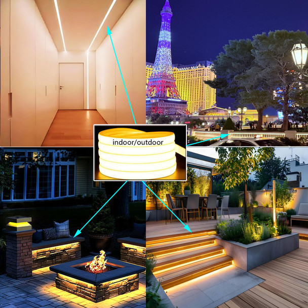 Jhotec Silicone Soft Led Stripled Landscape Lighting12V Low Voltage Step Light 3000K Warm White Lightip68 Waterproof Outdoor Landscape Lightingsuitable For Courtyard Wall Stairs