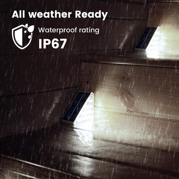 Jofios Solar Step Lights For Outside24Pack Solar Step Lights Outdoor Waterproof Ip67 Stair Lights Outdoor Solar Powerpatiofront Stepdeck(Cool Lights)…