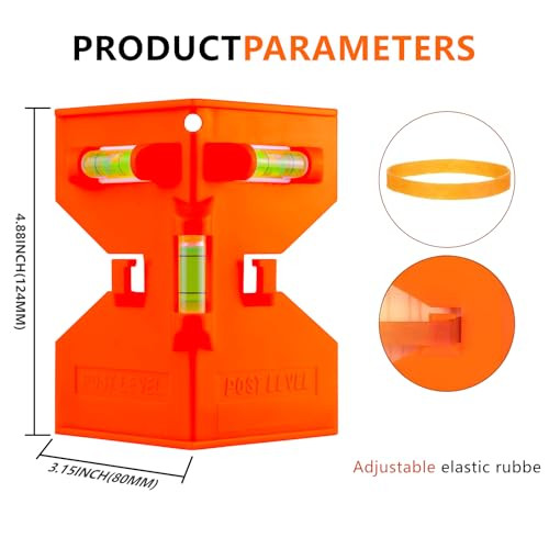 Jyk Magnetic Composite Post Level 2Pcselastic Loop 3 Vials For Easy Plumb & Level Hands- Operation