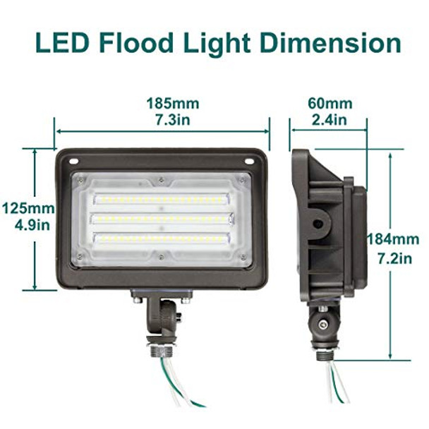 Kadision Led Flood Light Outdoor 50W 6500Lm (200W Hps/Mh Equiv.) 5000K Daylight Waterproof Knuckle Mount Led Outdoor Flood Lights For Garden Porch Yard 100-277V Etl Listed