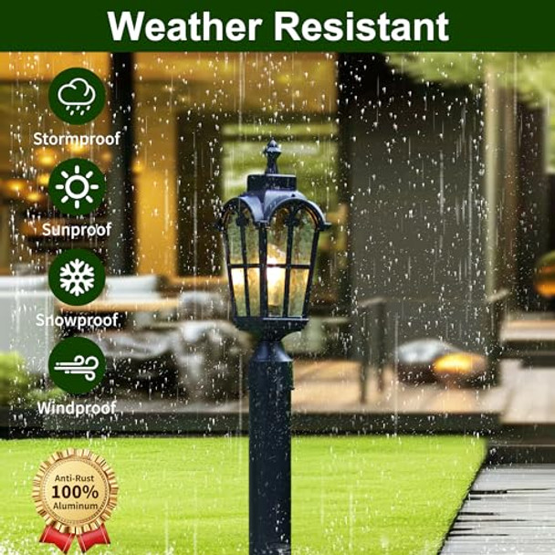 Kainozoic Outdoor Post Lights Fixture Anti-Rust Lamp Post Light Fixture Waterproof Exterior Pole Light Outside Pole Lighting For Yard Pathway Driveway Fence