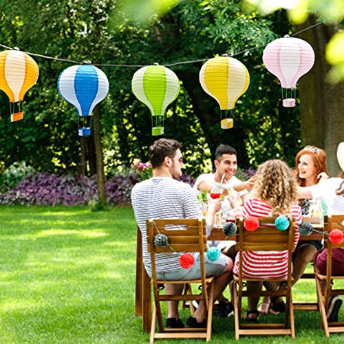 Kaxixi Hanging Hot Air Balloon Paper Lanterns Reusable Chinese Japanese Party Decorations Wedding Birthday Anniversary Christmas Engagement Set Of 10