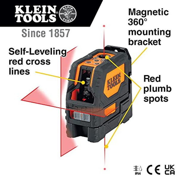 Klein Tools 93Lcls Laser Level Self Leveling & Impact Driver 7-In-1 Impact Flip Socket Set 6 Hex Driver Sizes Plus A 1/4-Inch Bit Holder Klein Tools 32907