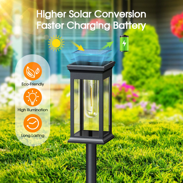 Kooper Solar Pathway Lights Outdoor 8 Pack 2X Bigger Solar Outdoor Lights Bright Solar Garden Lights Waterproof Auto On/Off Outdoor Solar Lights For Yard Landscape Path Lawn Patio Walkway