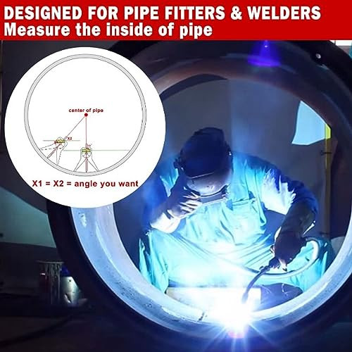 Kuuleyn Pipe Center Finderpipefitter Tools W/Magnetic Centering Headmeasure Pipe Diameteraccurate Location Aluminum Pipe Marker Centering Tool For Pipe Measurement