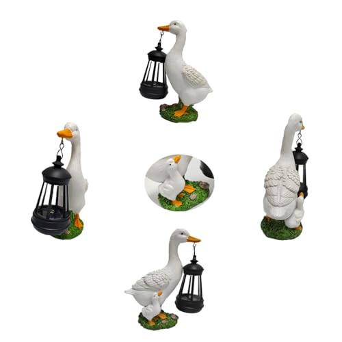 Lalada Solar Powered Outdoor Indoor Duck Garden Statues Lights  Duck Figurines With Light Garden Sculpture Decor Duck Mother S For Women Men Or Daughter Unique Housewarming S And Yard Decoration