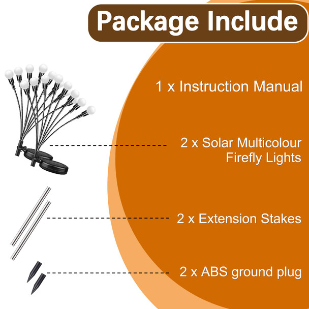 Laladeyek Multicolour-2Pack 16Led Firefly Multicolour Changing Lightsgarden Solar Lights Outdoor Decorativeyard Waterproof Solar (Multicolour-2Pcs)