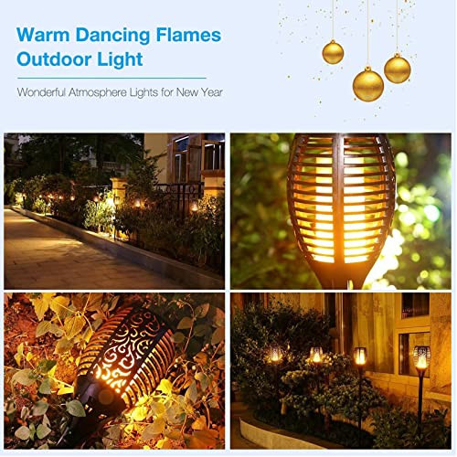 Lapeort Solar Tiki Torch 43" (Super Large Size) With Flickering Flame 99 Led Outdoor Waterproof Solar Powered Lights For Holiday Decorations Outside Garden Yard Pathway Decor