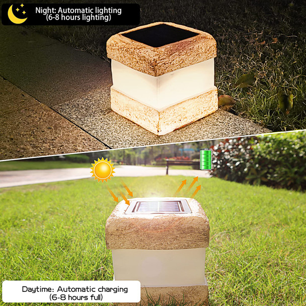 Larekook Larekook 2 Pack Solar Rock Lights Outdoor Halloween Decorationssolar Lights Outdoor Waterproof Fake Rock Light With Warm Led Light For Lawn Landscape Decks Yard Pathway Garden Decor(Grey)