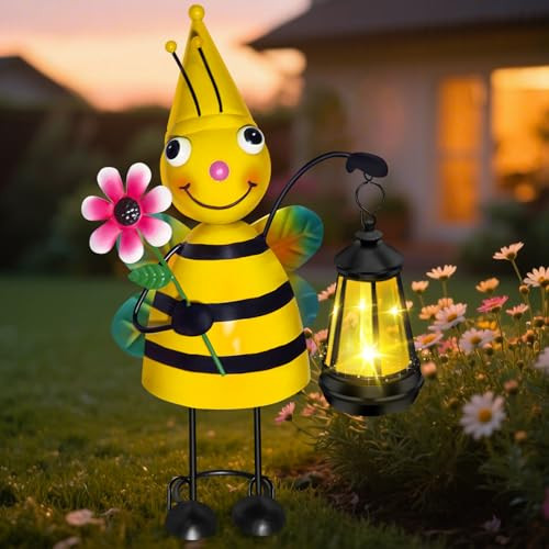 Lchpmy Solar Garden Lights Bee Statue With Solar Lantern Lights14.17 Inch Garden Lawn Decorationbirthday S For Women Grandmagardening S Decorative Stakes For Yardpatioporch Christmashalloween