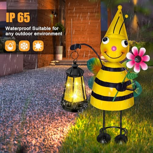 Lchpmy Solar Garden Lights Bee Statue With Solar Lantern Lights14.17 Inch Garden Lawn Decorationbirthday S For Women Grandmagardening S Decorative Stakes For Yardpatioporch Christmashalloween